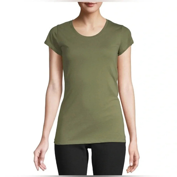 Women’s No Boundaries Green Scoop Neck Tee - Picture 1 of 8